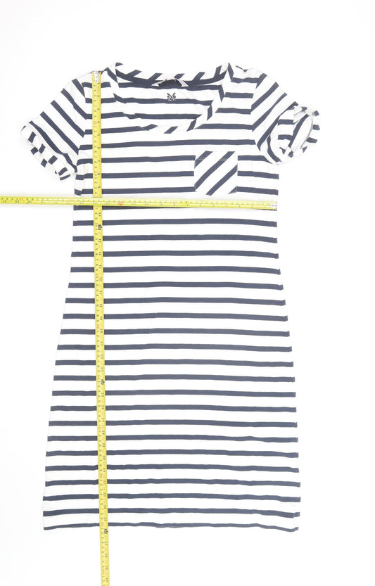 Crew Clothing Co. Women's Blue Striped T-Shirt Dress Size 10