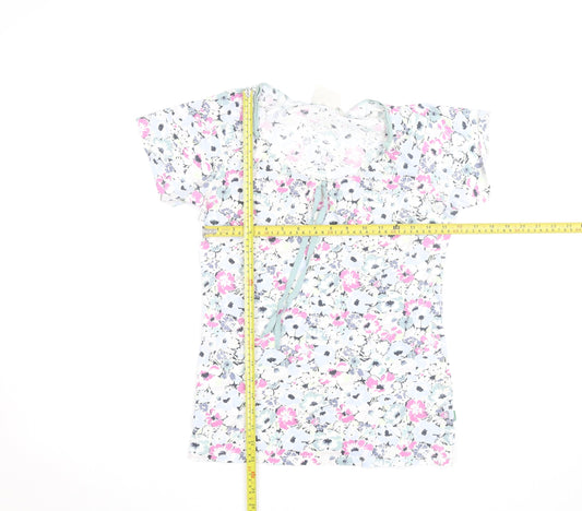 Vackrat Women's Multicoloured Floral Cotton Scoop Neck T-Shirt M