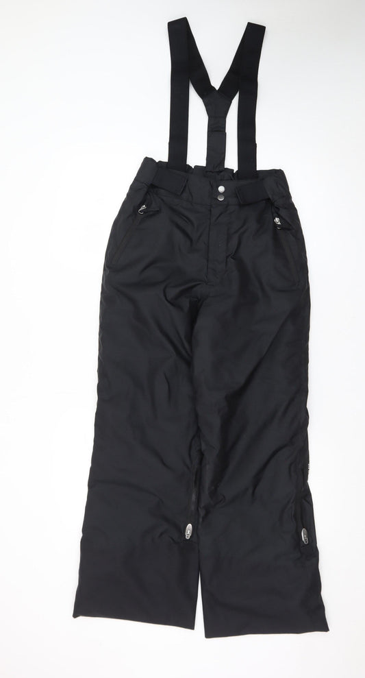 Additional front view of Wedze Teens Black Snow Pants, size 14, Waterproof Insulated Ski Trousers