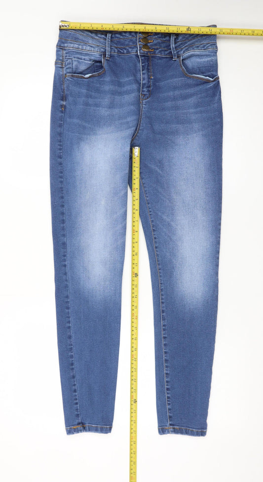 Denim Co Womens Blue Skinny Jeans Size 16 High Rise Stretch