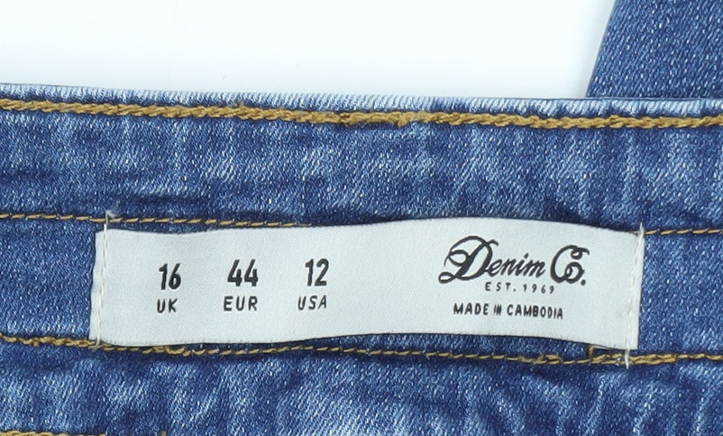 Denim Co Womens Blue Skinny Jeans Size 16 High Rise Stretch
