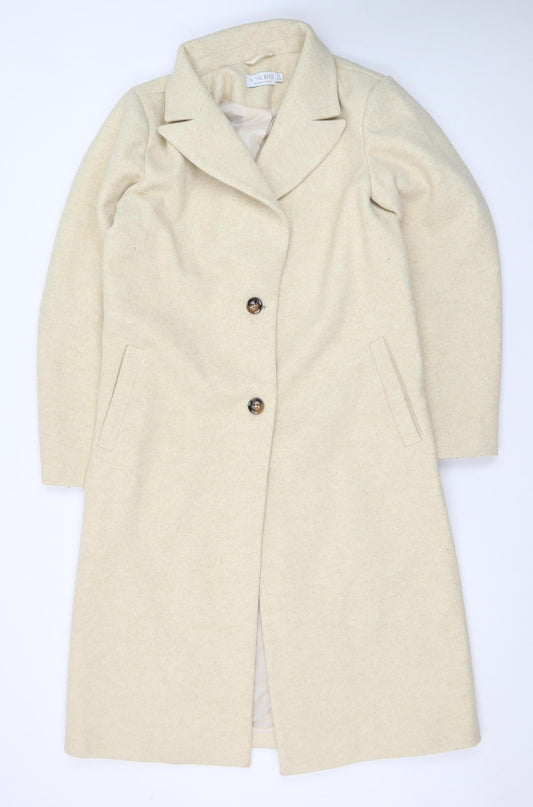In The Style Women’s Beige Wool Blend Long Overcoat UK 12