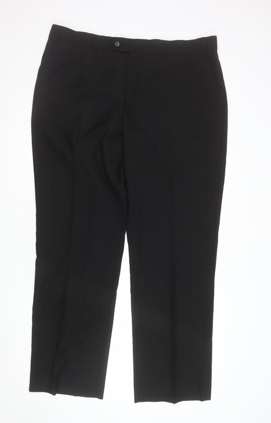 Burton Men's Black 40R Regular Fit Dress Trousers