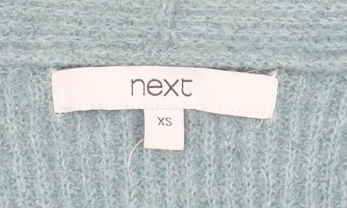 Next Women’s Green V-Neck Knit Jumper XS Wool Blend