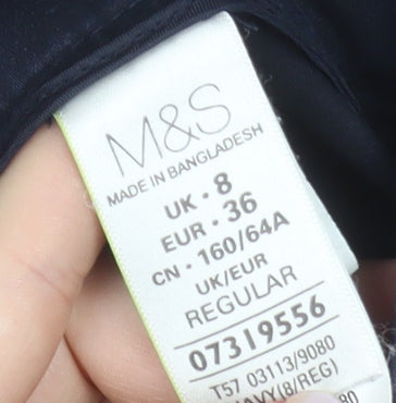 Marks and Spencer Women’s Blue Chino Trousers Size 8 Regular Fit
