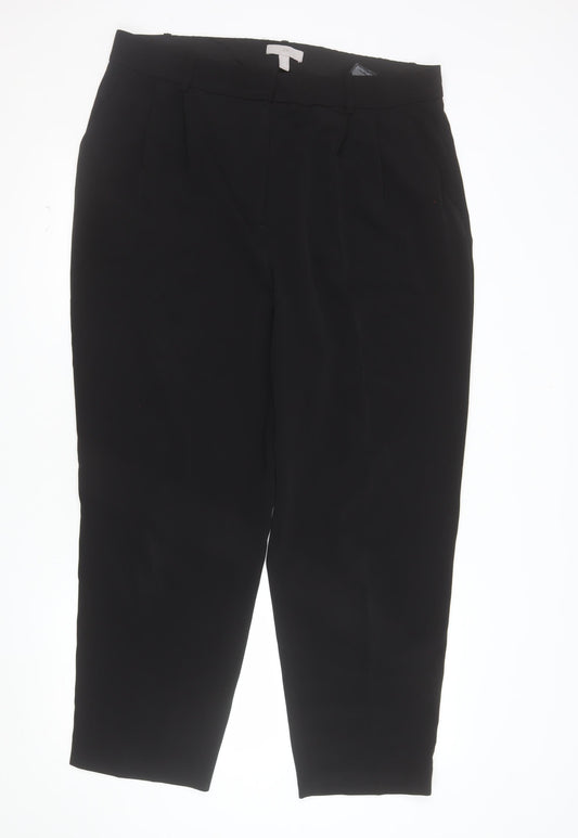 H&M Womens Black Regular Fit Straight Leg Trousers Size 20