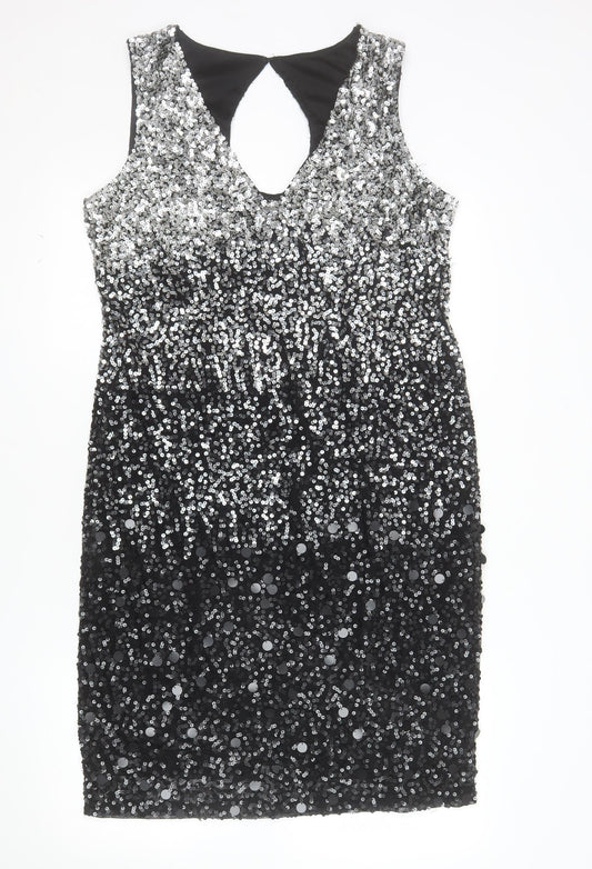 Additional front view of Roman Women’s Multicoloured, size UK 16, Sequin Bodycon Party Dress