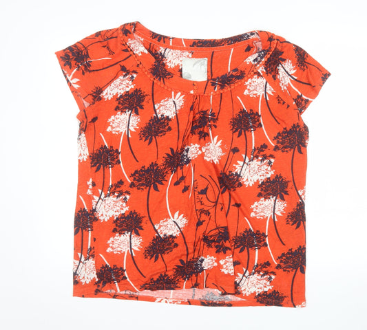 RJR.John Rocha Women Orange Floral Linen Viscose Tunic Blouse Size 18