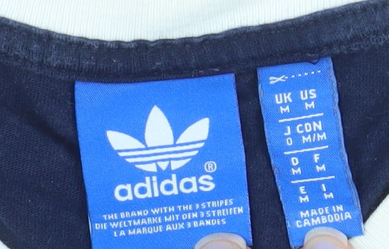 Additional view of Adidas Men's Navy Blue Short Sleeve Crew Neck Cotton T-Shirt M