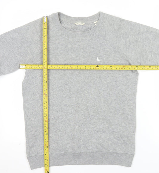 Jack Wills Women Grey Cotton Crew Neck Pullover Sweatshirt UK 10