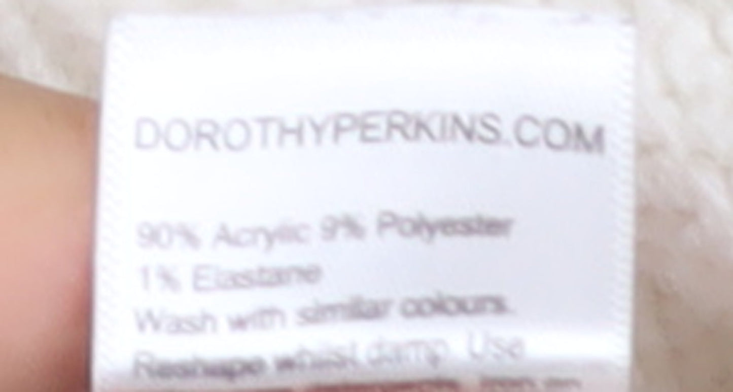 Dorothy Perkins Women’s Ivory Heart Knit Pullover Jumper UK 10