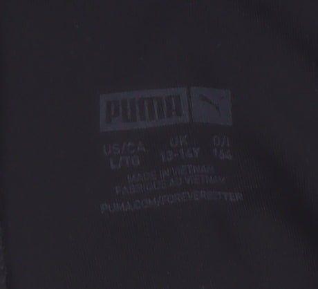 Puma Girls Black 13-14 Years Activewear Leggings with Logo Print