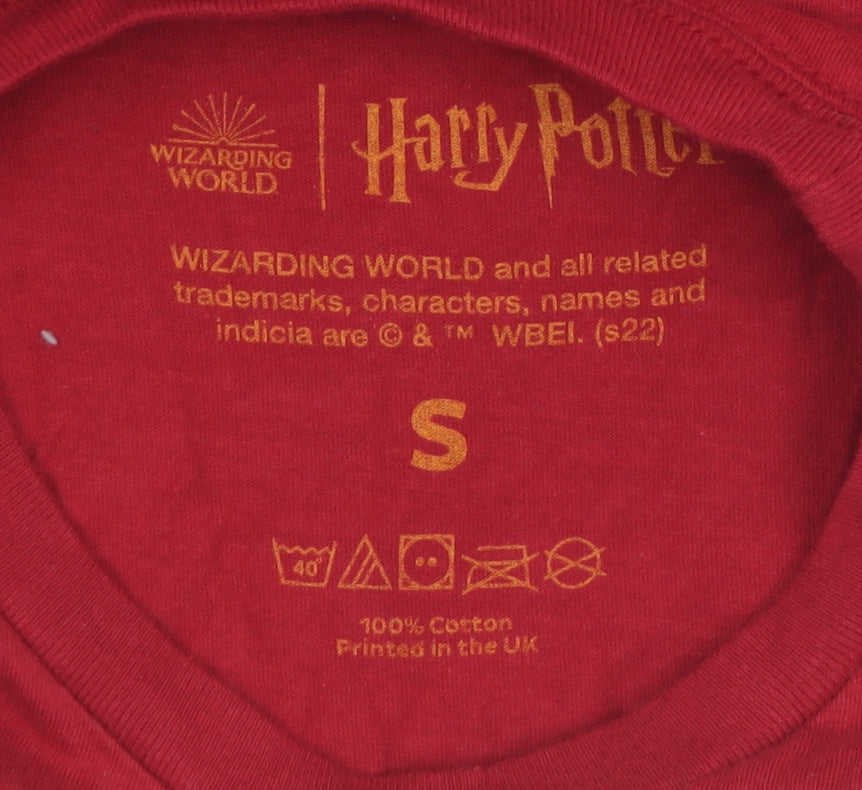 Harry Potter Gryffindor Quidditch Red T-Shirt Men's Small Cotton Crew Neck