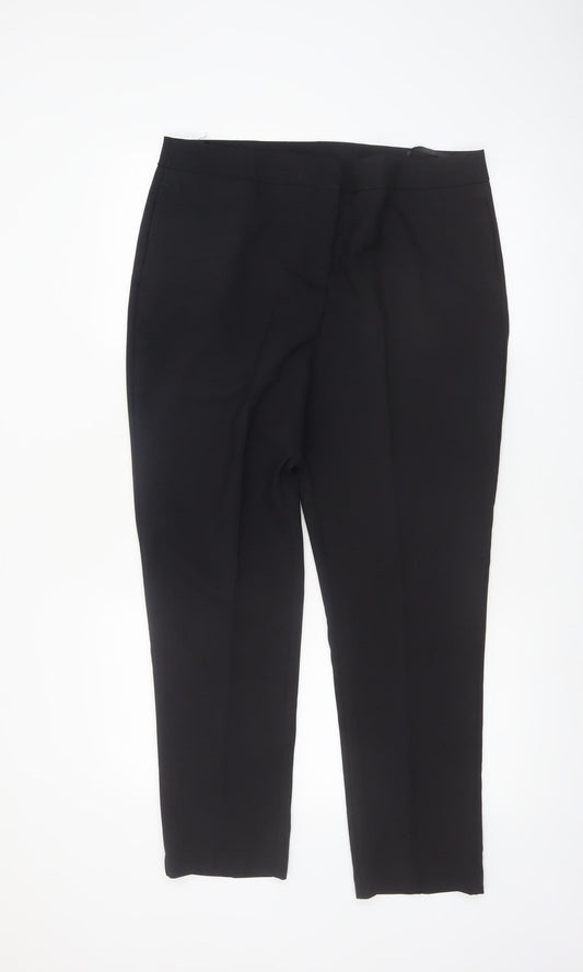 Bonmarché Womens Black Size 14 Straight Leg Polyester Trousers