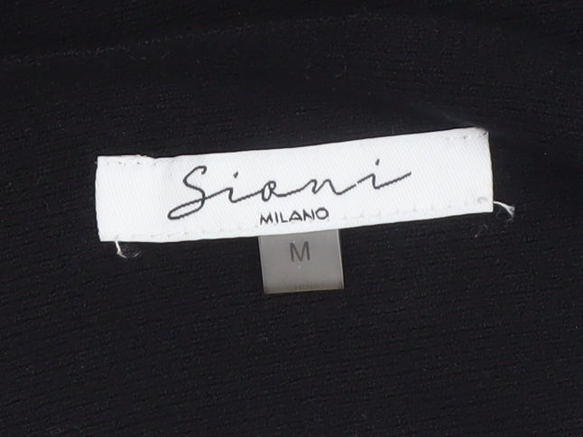 Sioni Milano Women's Black M Pullover Jumper with 3D Flower Sleeves