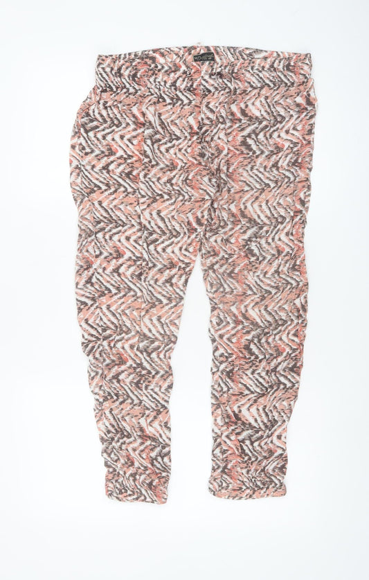 Additional front view of Originals Women’s Multicoloured Geometric Tapered Viscose Trousers, size UK 12