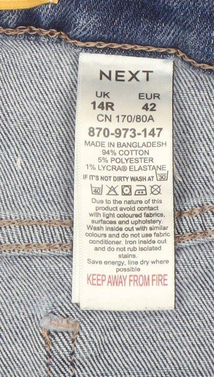 NEXT Women Blue Straight Regular Fit Mid Rise Denim Jeans Size 14