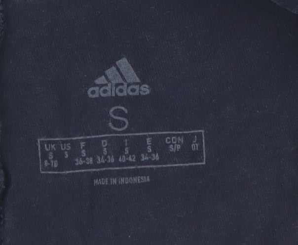 Adidas Women’s Black Small Ankle Leggings with Logo Print