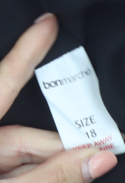 Bonmarche Women’s Black Floral A-Line Skirt Size 18 Knee Length