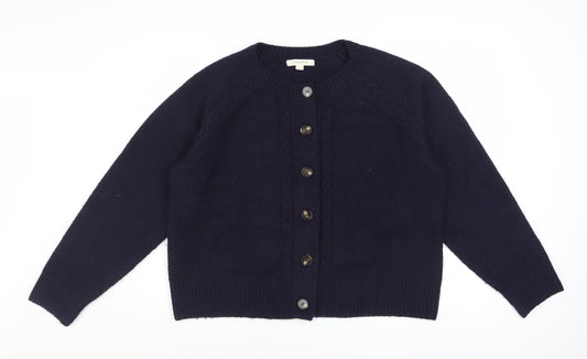 Laura Ashley Women's Blue Knit Button Cardigan L