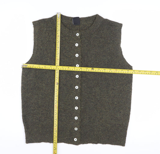 Urban Outfitters Women’s Green Sleeveless Knit Button Cardigan S