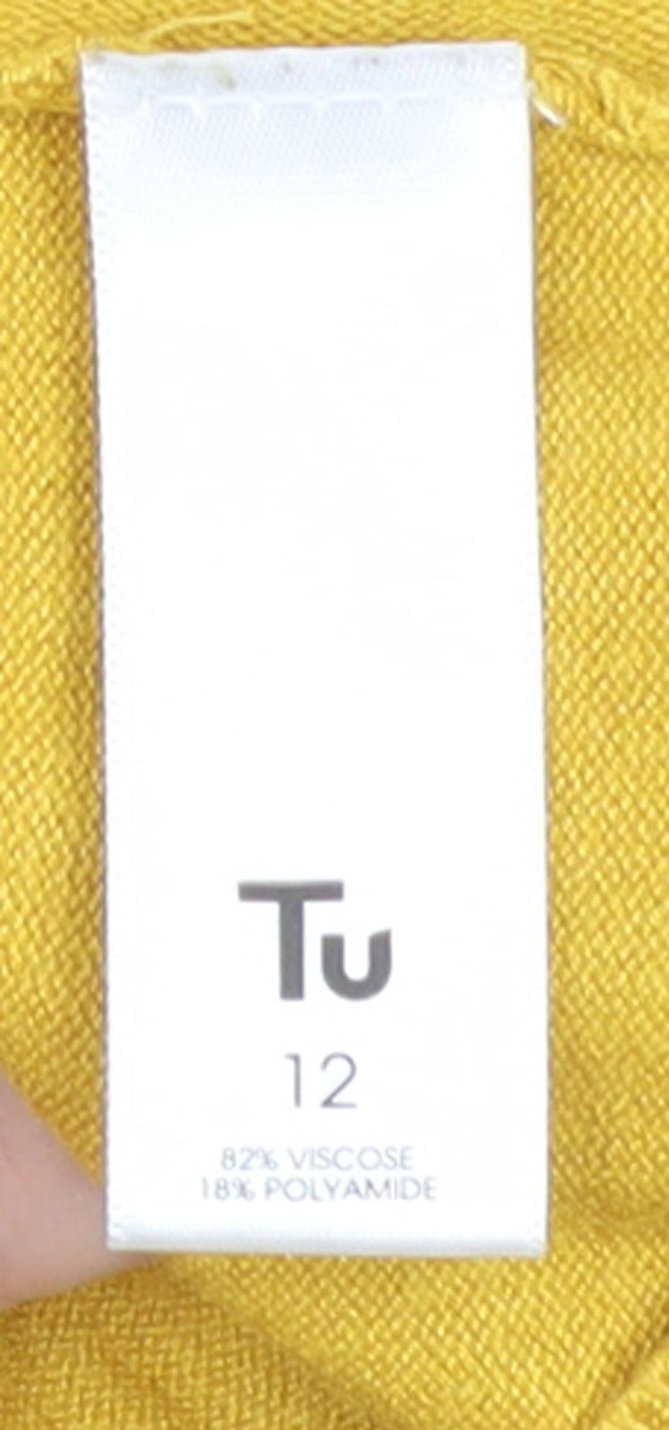 Tu Women’s Yellow Long Sleeve Crew Neck Cardigan Size 12 Knit