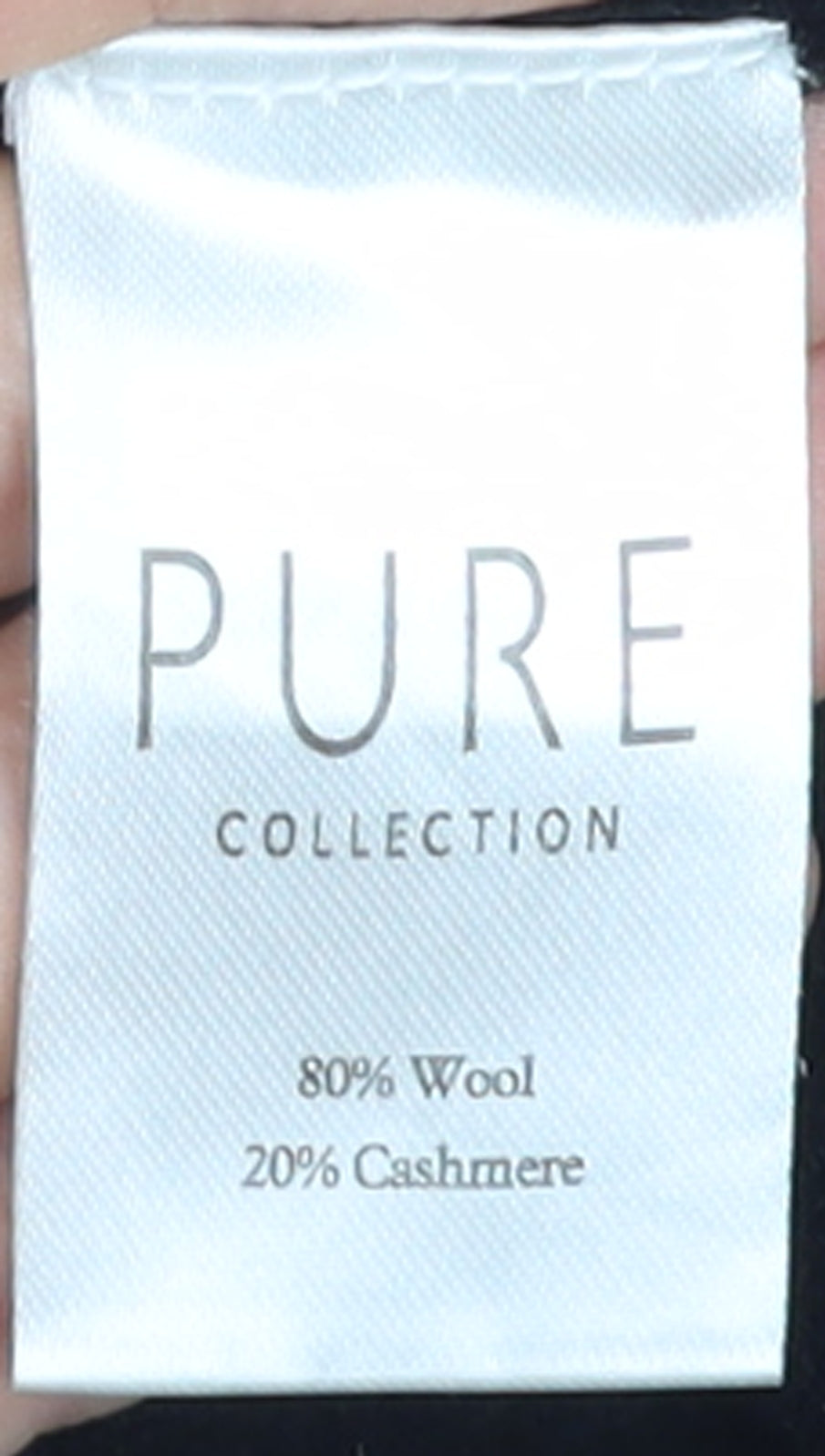Pure Collection Women Black Wool Cashmere Roll Neck Tunic Jumper Size 14