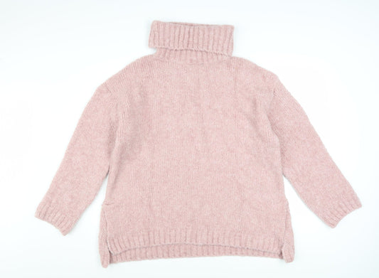 V by Very Women Pink Roll Neck Chunky Knit Jumper Size 12