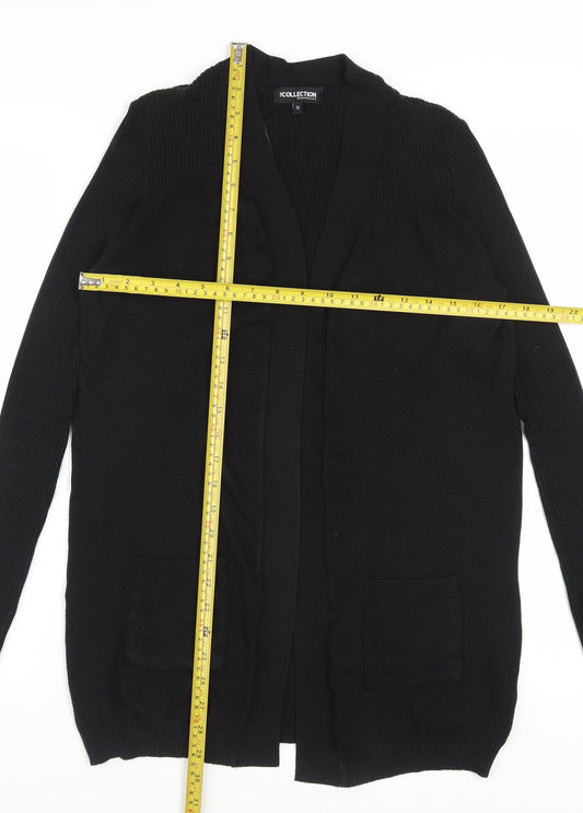 Debenhams Women’s Black Size 12 Knit Long Sleeve Open Cardigan