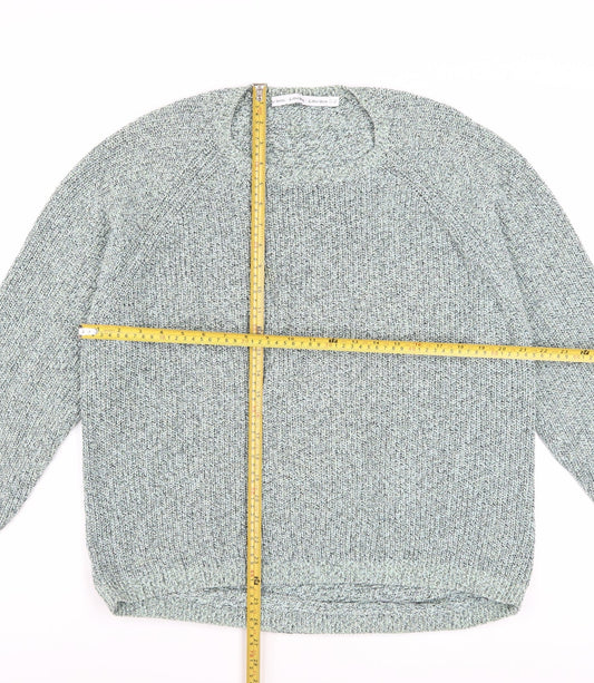 & Other Stories Women Green Cotton Chunky Knit Pullover Jumper L UK 14