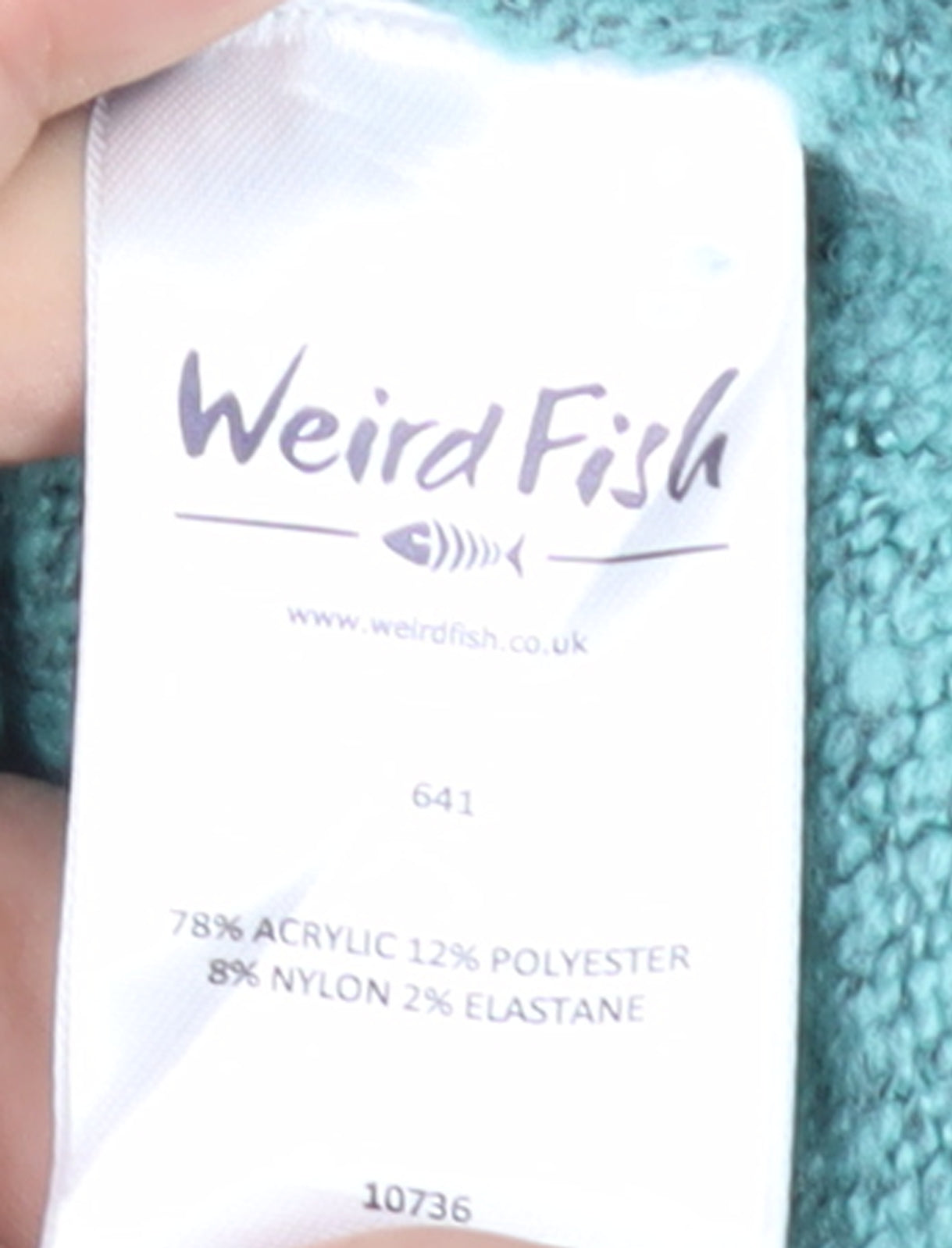 Weird Fish Women Green Size 10 Cable-Knit Button Cardigan
