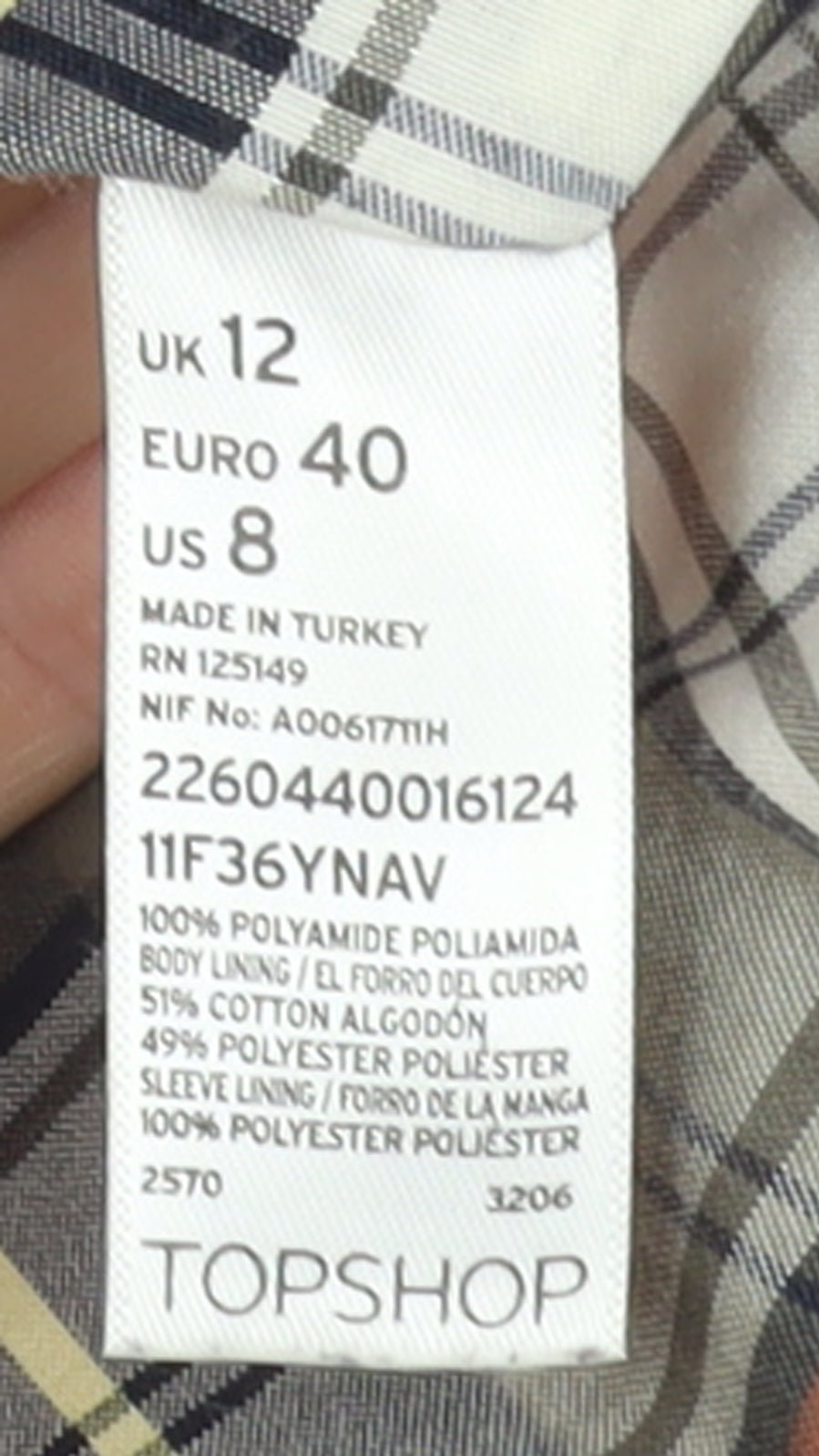 Topshop Women Blue Quilted Mid-Length Jacket Size 12