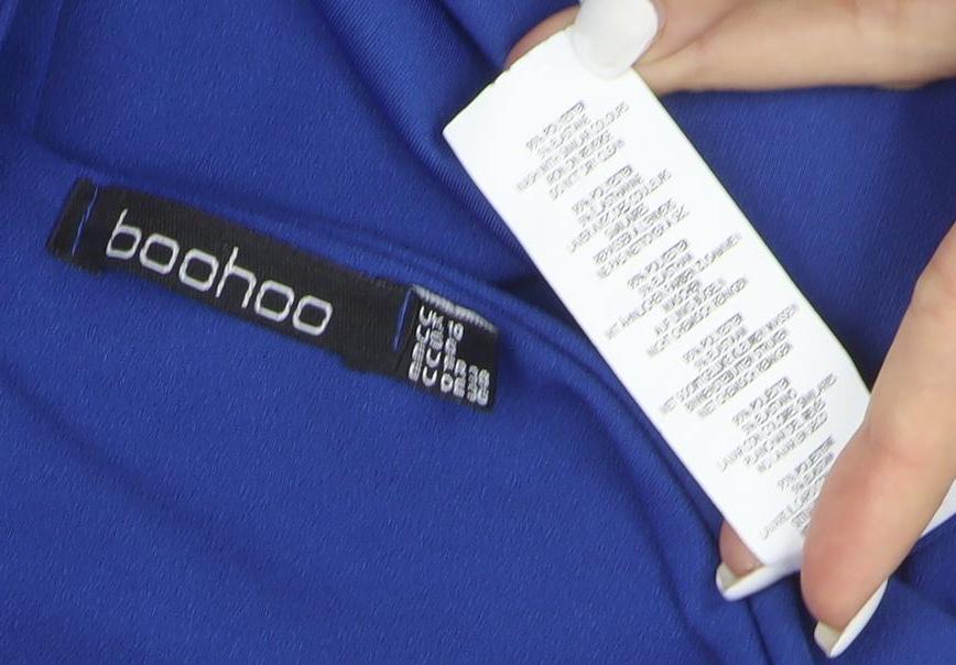 Boohoo Women Blue Size 10 Halter Bodycon Dress Partywear