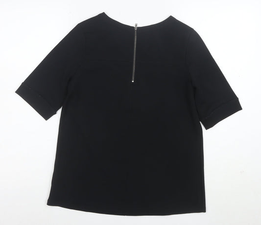 MSA Women’s Black Size 10 Short Sleeve Zip Back Blouse