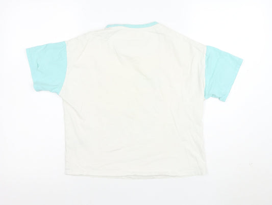 Marks and Spencer Peanuts Girls White Blue 11-12 Years Graphic T-Shirt