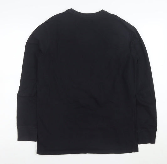 Champion Men's Black Long Sleeve Cotton Crew Neck T-Shirt Size S