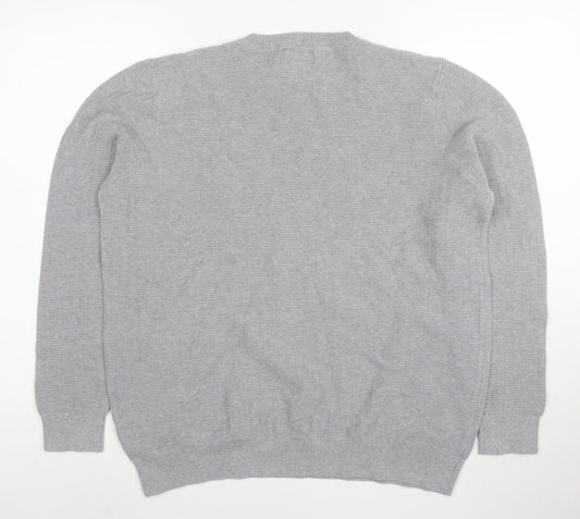 F&F Men’s Grey Cotton Knit Crew Neck Jumper XL
