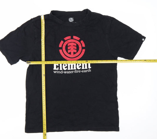 Element Boys Black XL (16 Years) Regular Fit Logo Graphic T-Shirt