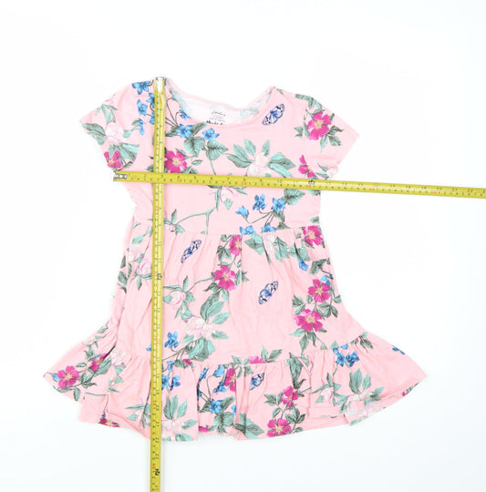 Joules Girls Pink Floral Cotton Skater Dress 5 Years