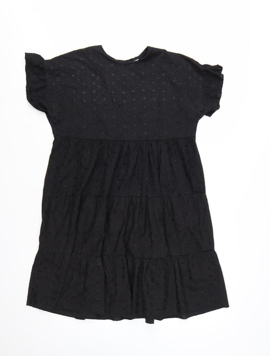 PRETTYLITTLETHING Women’s Black Cotton Shift Dress UK 10