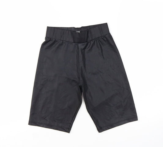 Topshop Women's Black Size 8 Stretch Biker Shorts