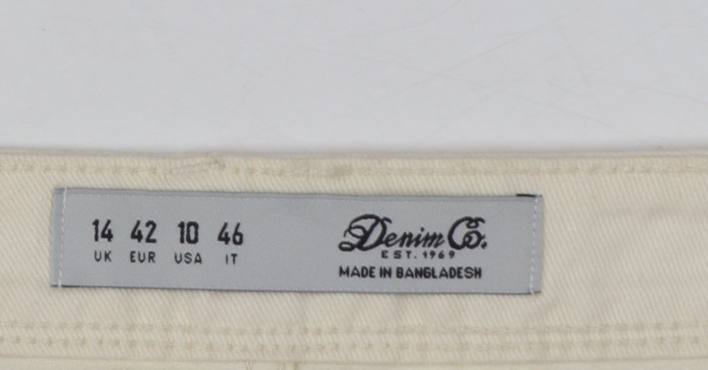 Denim Co Women Beige Cotton Cut-Off Shorts Size 14