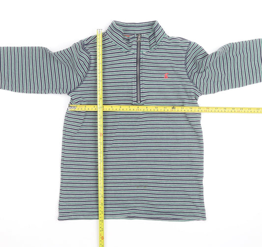 Joules Boys Blue Stripe 1/4 Zip Cotton Jumper 11-12 Years