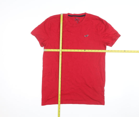 Hollister Men's Red Crew Neck Short Sleeve Cotton T-Shirt Size S