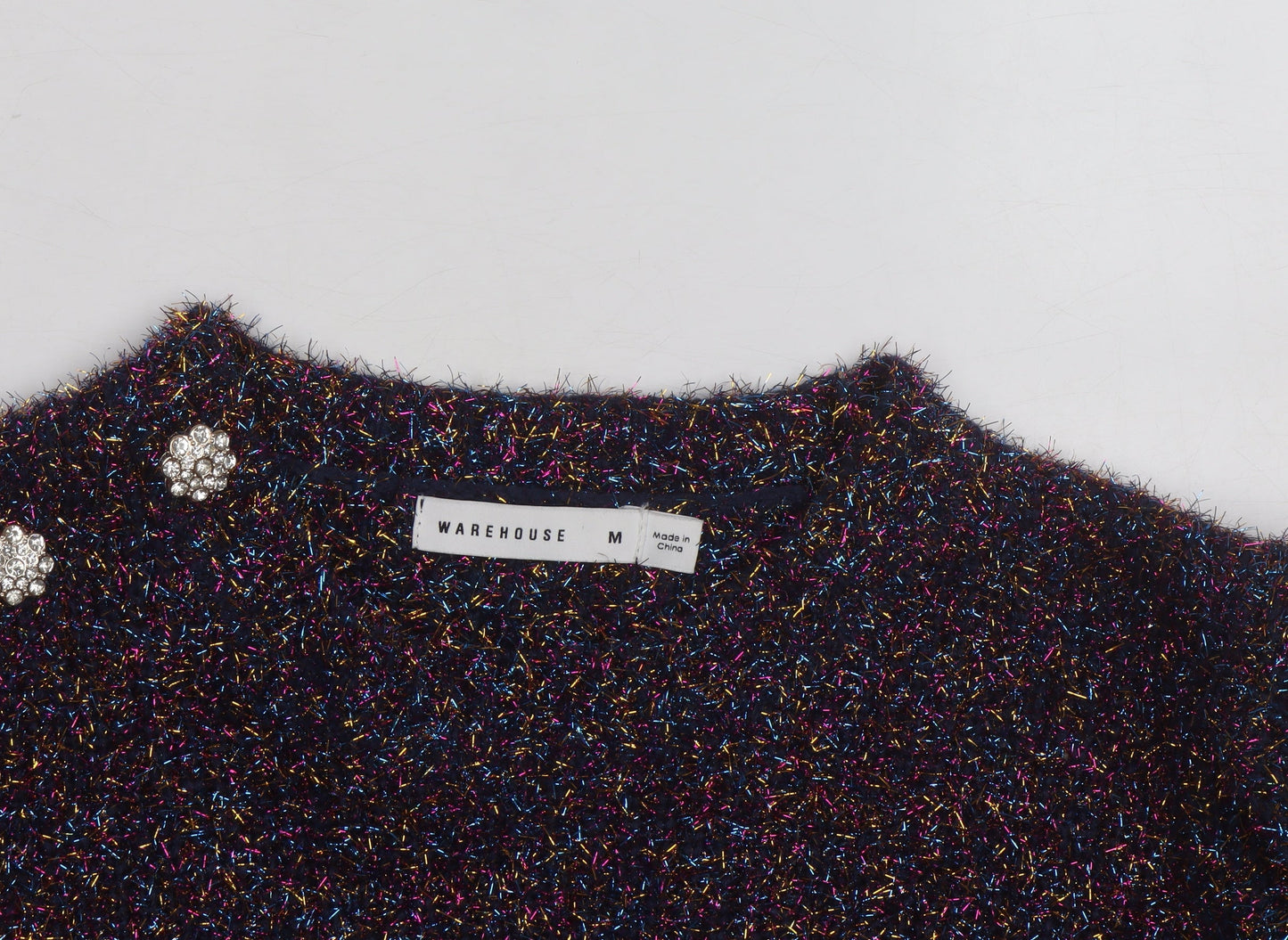 Warehouse Women Multicoloured M Pullover Jumper with Jewel Buttons