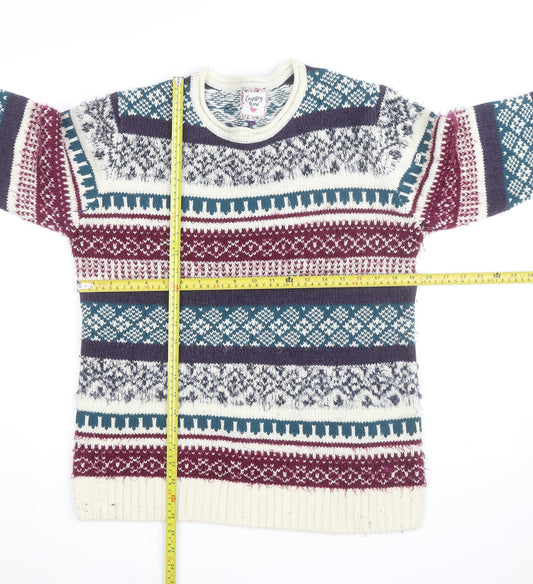 Country Rose Men's Multicoloured Fair Isle Knit Jumper Size M