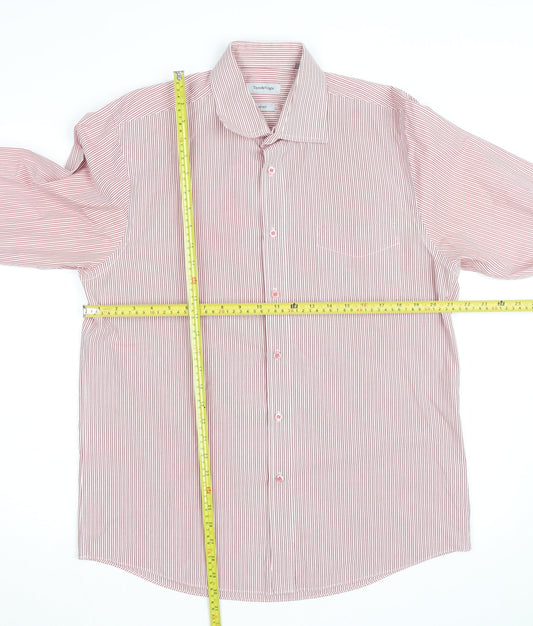 Taylor & Wright Men's Red Striped 16.5in Non-Iron Cotton Blend Shirt