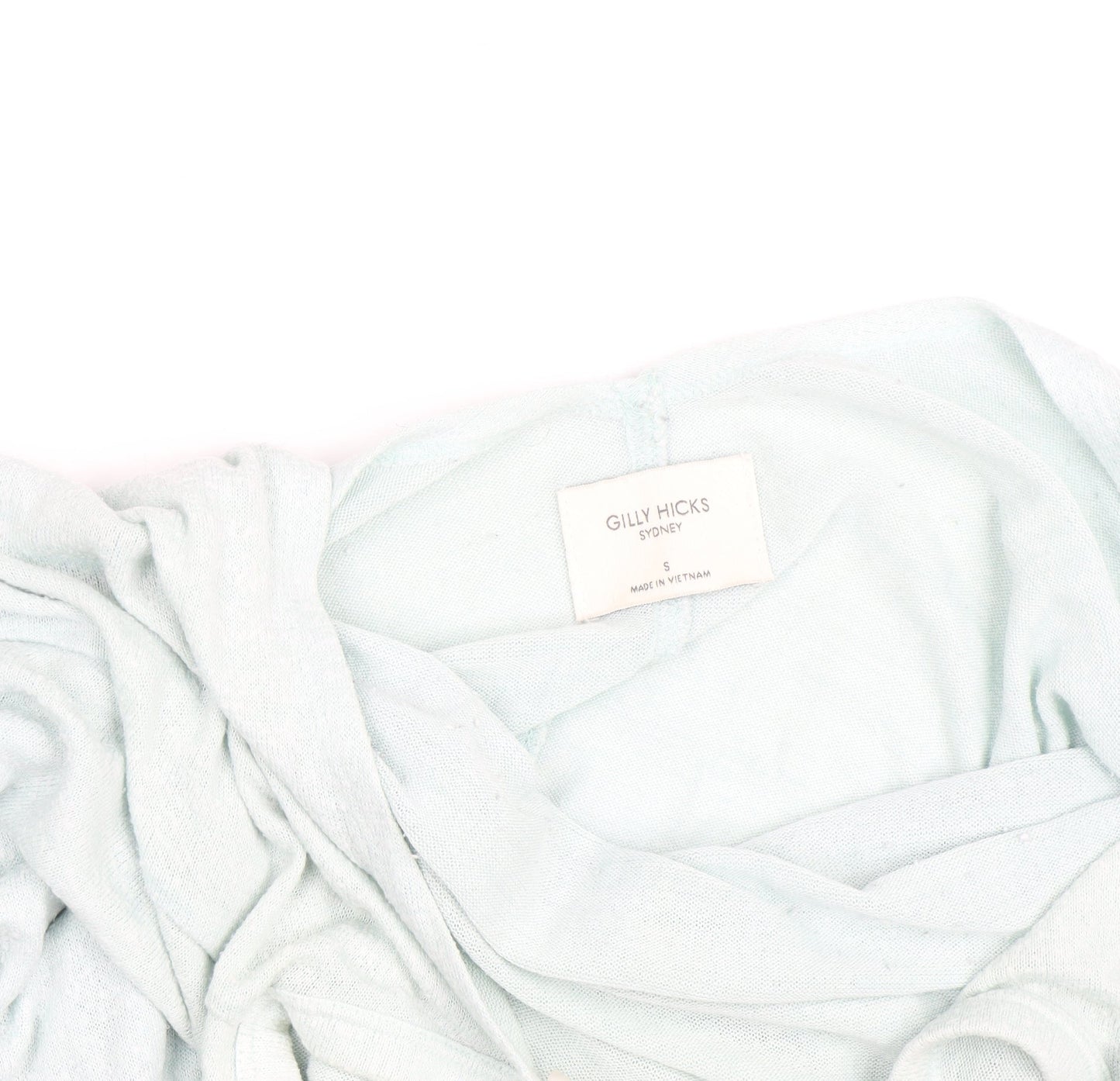 Gilly Hicks Women Light Blue Open Back Bow Tie Lightweight Jumper S