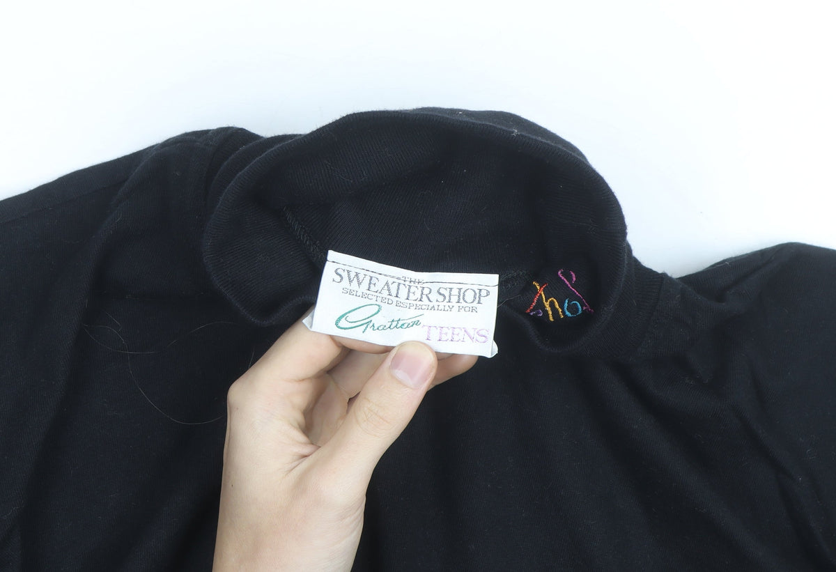 Additional view of The Sweater Shop Teens Black Roll Neck Cotton Jumper M
