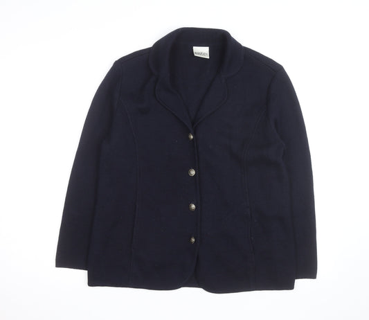 Eastex Women's Blue Collared Button Knit Cardigan Size 14